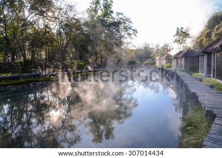 Hot spring spa, travel and recreation place in Fang, Chiangmai, Northern of Thailand