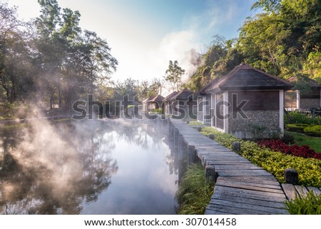 Hot spring spa, travel and recreation place in Fang, Chiangmai, Northern of Thailand