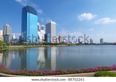Business area buildings of Bangkok, Thailand