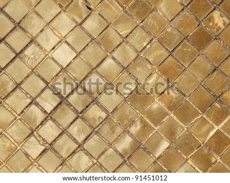 Abstract golden square background ,Thai temple wall detail