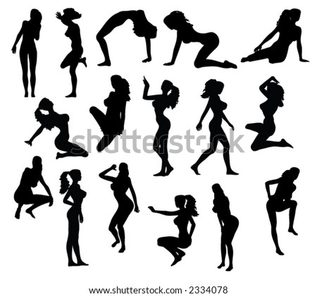 silhouettes of women. Silhouettes Women in Pinup