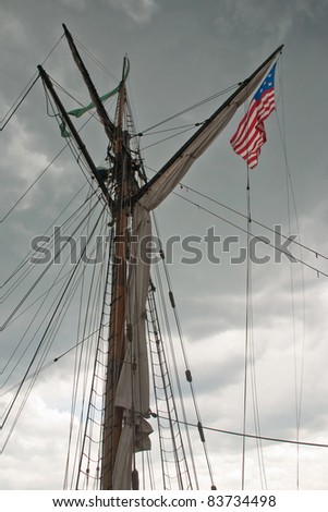 Storm clouds above the tall-ship