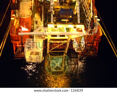Dive boat sea ocean cloud color offshore oil gas platform north sea water