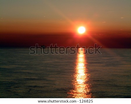 Sunset sea ocean cloud color offshore oil gas platform north sea water sky