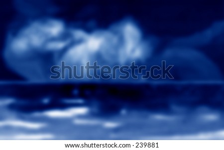 Blurred sea scape\
\
blue clouds waves storm ocean