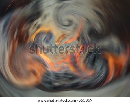 twirling embers fire smoke glowing background blured