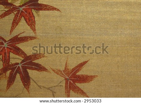 Antique Oriental Silk Painting Texture with Room for Text