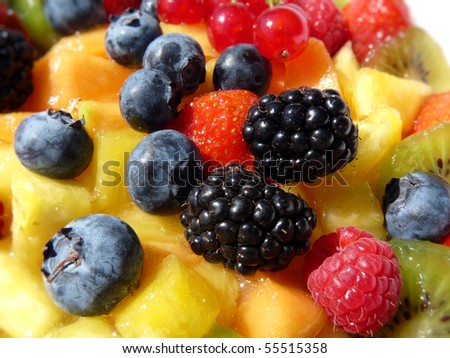 Multicolored fruits
