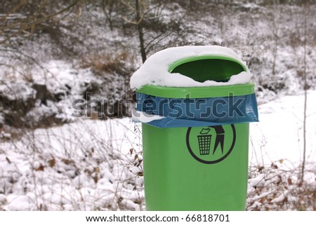 green trash container