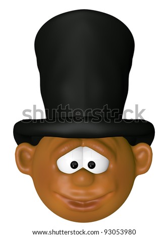 Cartoon Character With Top Hat - 3d Illustration - 93053980 : Shutterstock