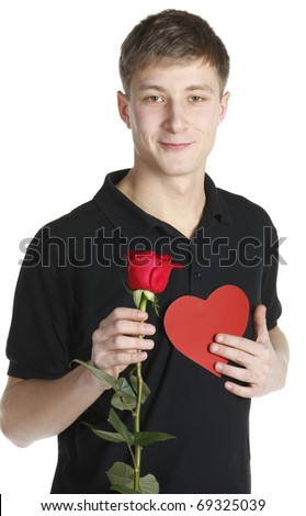 man holding rose