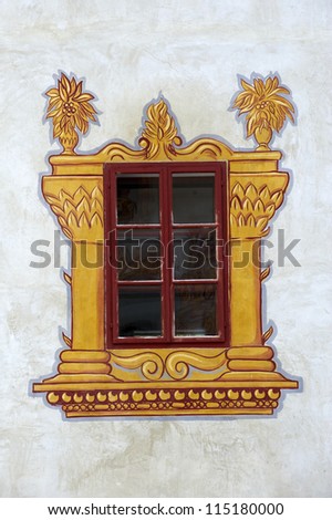 Decorated castle windows on a castle in Slovenia
