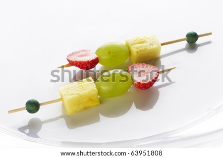 Different sort of fruit canape for a self service buffet
