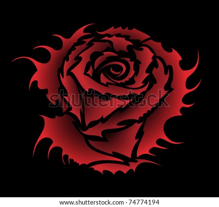 red rose tattoo. stock photo : red rose tattoo