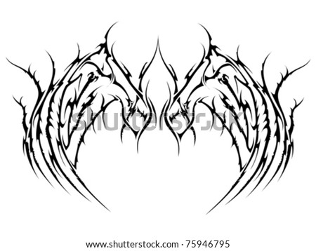 Vector tattoo wings
