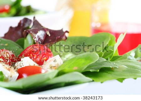 fresh garden salad with cheese