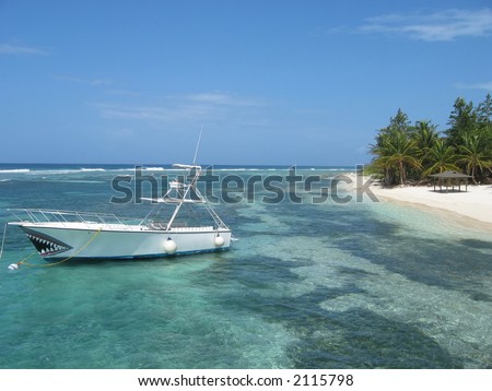  Caribbean beach, with fishing 