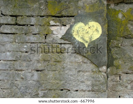 Heart on wall