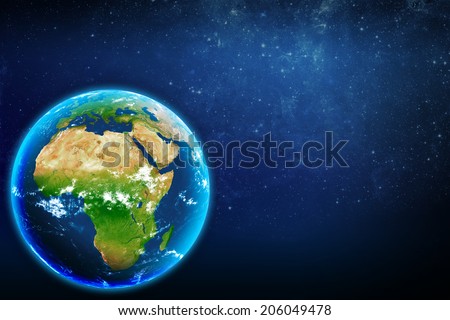 Planet earth in space. continent africa.