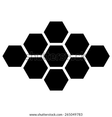 Vector Black Hexagon Icon On White Background. Eps 10. - 265049783