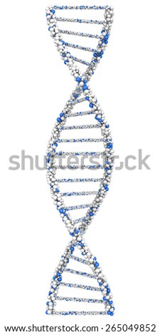 United in one strand of a DNA molecule on white background United in one strand of a DNA molecule on white background