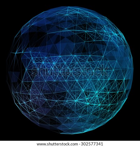 Abstract network globe. Technology concept of global communication.