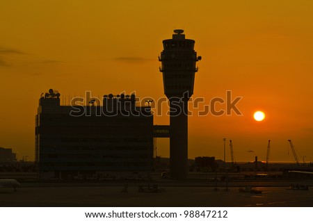 Airport sunset.