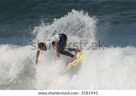 surfer in a national contest