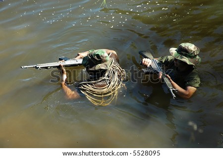 Military training combat - water environment