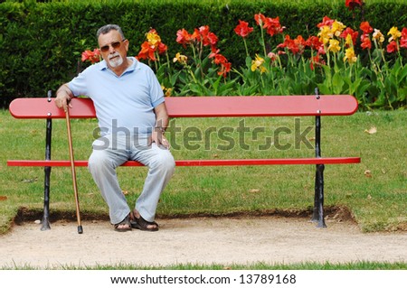 Old men seated on a park bench