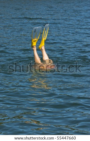 diving in water
