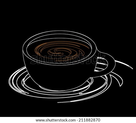 cup of coffee, abstract illustration,creative design cafe idea.