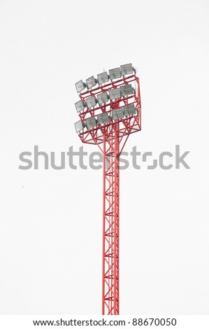 sport stadium light tower isolate on white