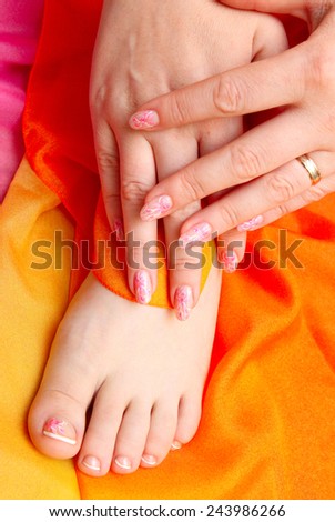 Women\'s hands with a nice manicure