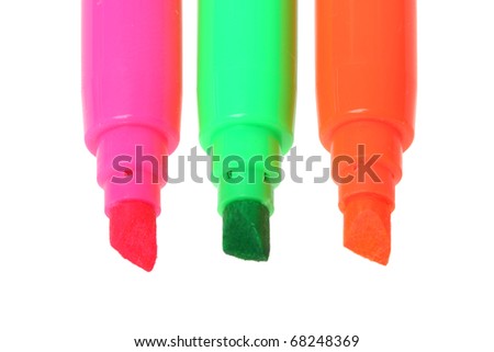 colorful markers isolated on a white background