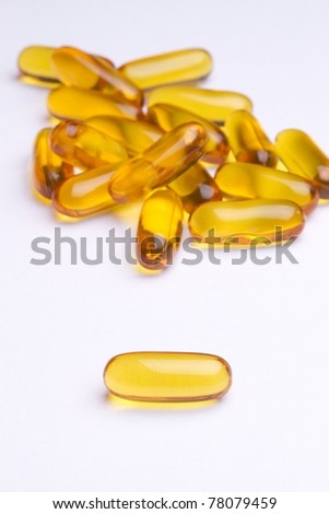 Yellow Pills Vitamin Soft Gels - fish oil