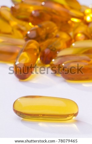 Yellow Pills Vitamin Soft Gels - fish oil