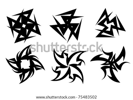 stock vector templates for tattoo and design in the form of the cross on