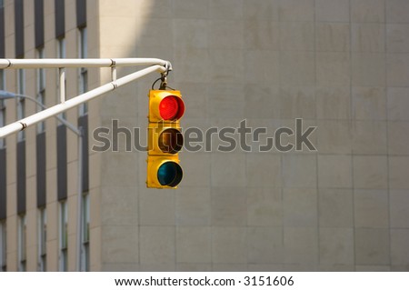 A traffic light turns red at an Indianapolis intersection