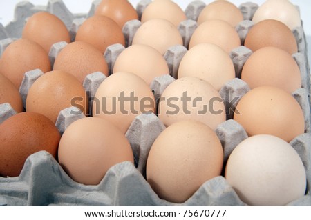Brown eggs in an egg carton
