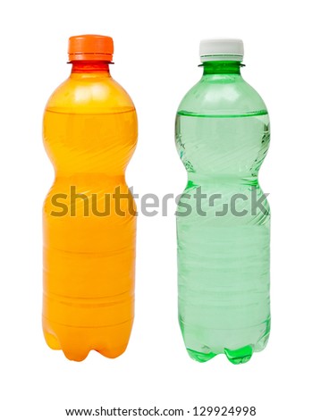 Two bottles isolated on white