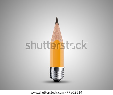 conceptual pencil image, Sharpened Yellow pencil isolated on white background.