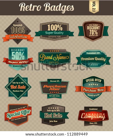 Retro Vintage Badges Retro Vintage Badges