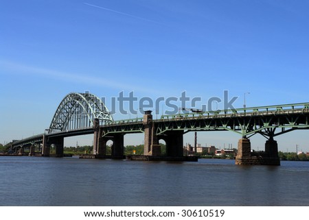 Tacony Palmyra steel bridge over the Delaware River connecting Philadelphia Pennsylvania to New Jersey