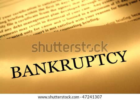 Bankruptcy filing legal notice letter with court instructions papers (fictitious document with authentic legal language)