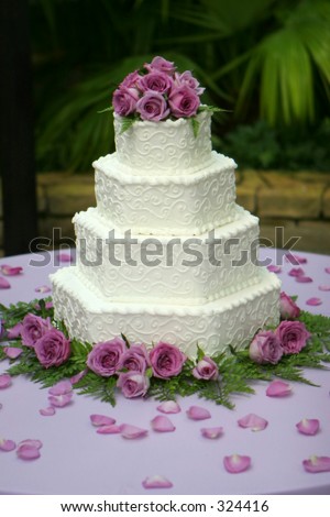 Tiered wedding cake with