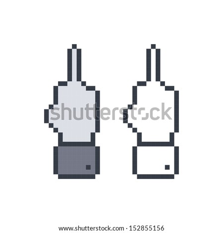 Pixel Gesture Middle Finger Art Stock Vector Illustration 152855156