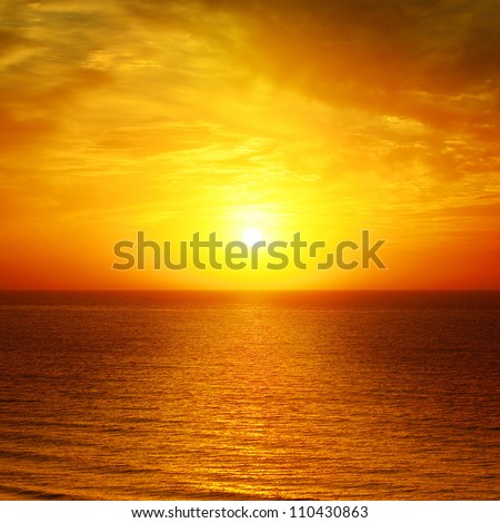 Beautiful Sunset Above The Sea
