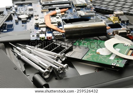 Disassemble the laptop and tools