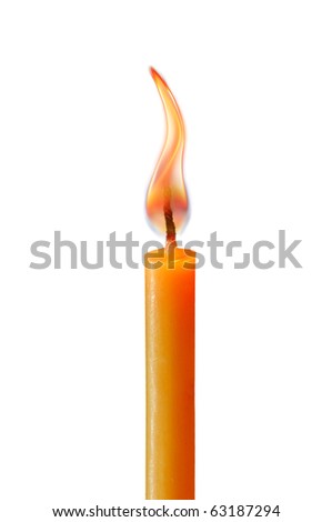 Candle Isolated On A White Background Stock Photo 63187294 : Shutterstock